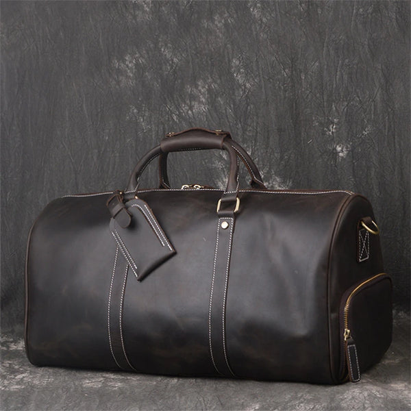 Vintage Crazy Horse Genuine Leather Travel Bag