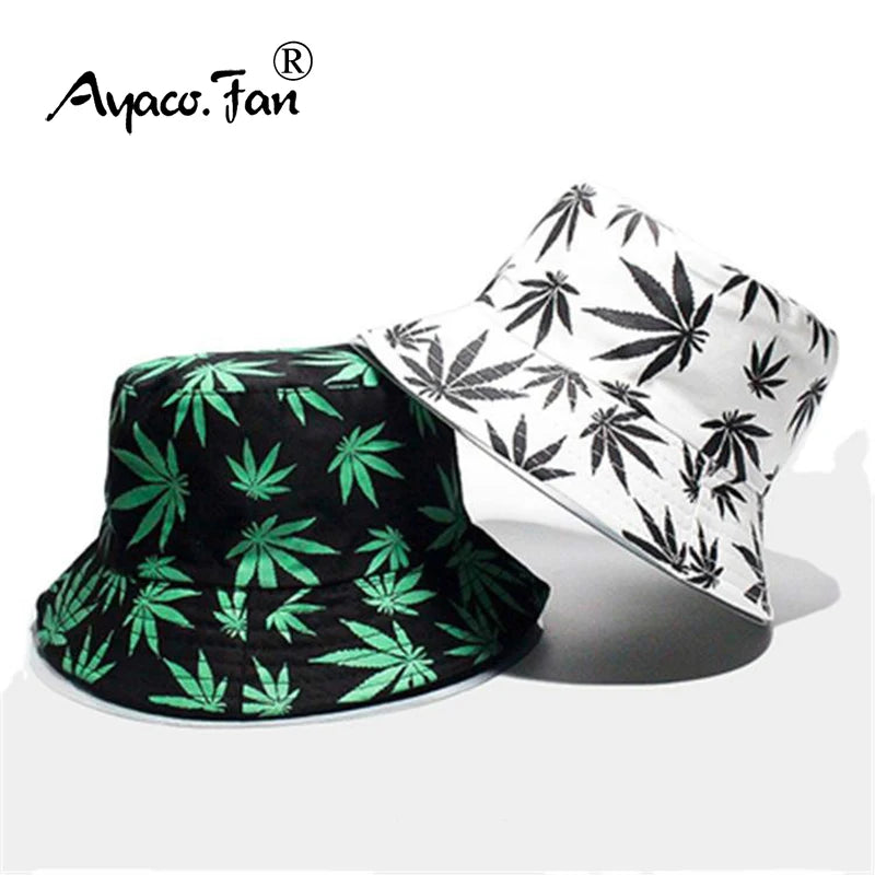 Maple Leaf Print Bucket Hat