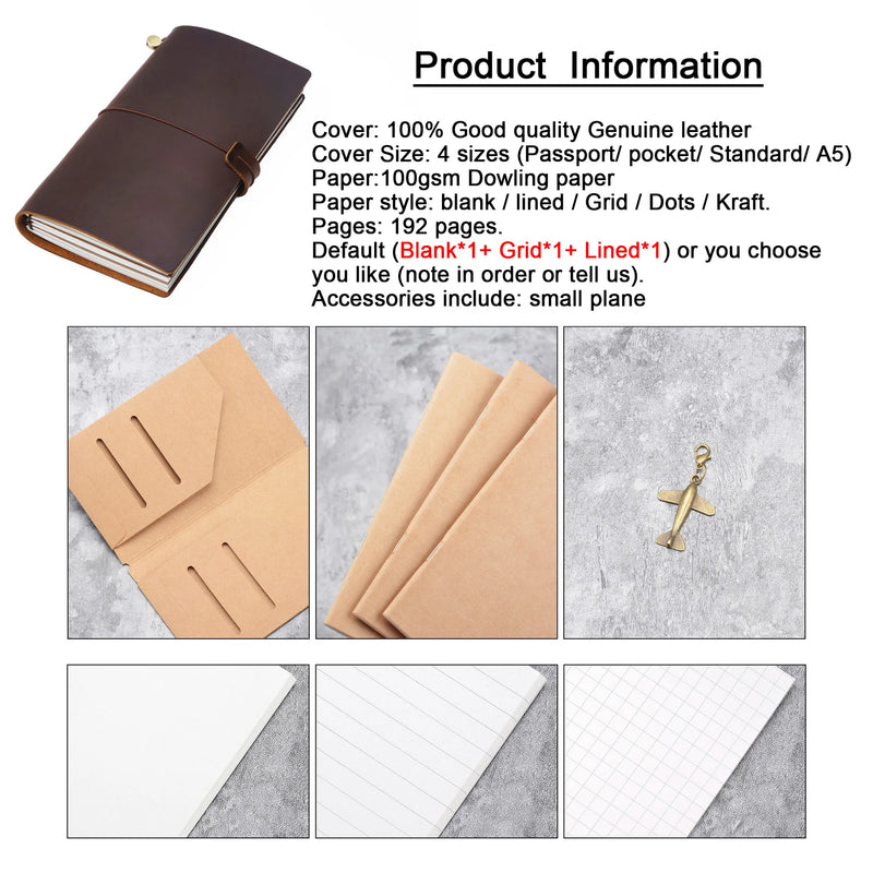 100% Genuine Leather Traveler's Diary